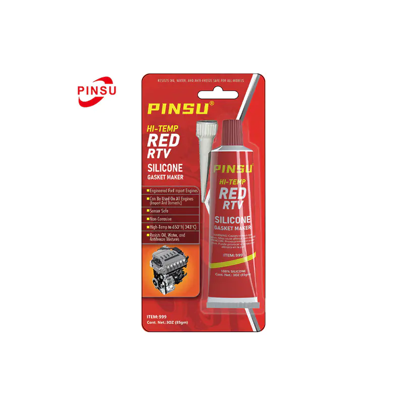 PINSU - Vermelho/Preto/Cinza RTV Vedação de junta de silicone resistente a altas temperaturas - Selante à prova d'água de grau automotivo/industrial